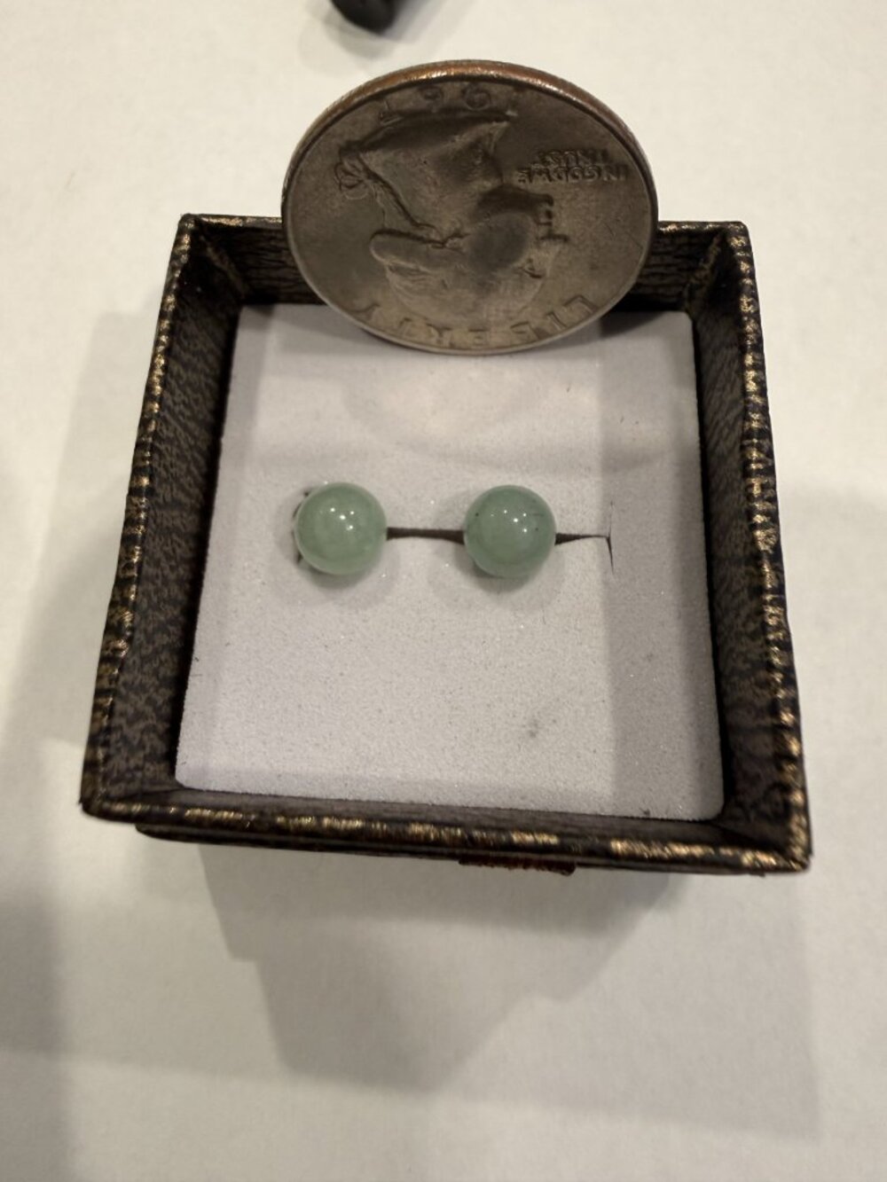 Beautiful Gold earrings with green stone